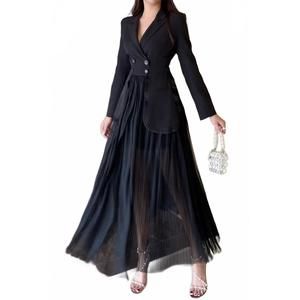 NEW LAROSA blazer coat and skirt suit in black